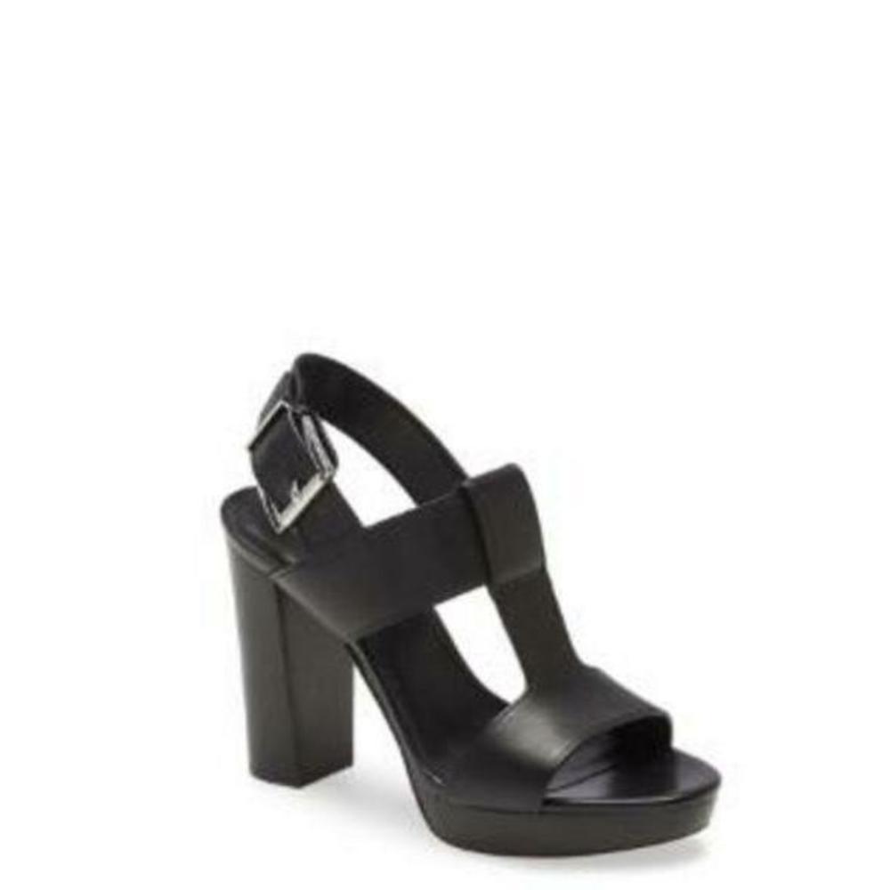 Michael Kors Becker Leather T-Strap Platform Dress Sandals 9M